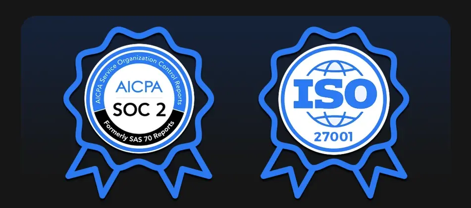 SOC 2 and ISO 27001 compliance certifications