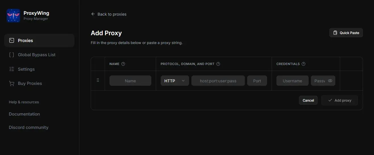 Дополнение Proxywing прокси менеджер для управления прокси-серверами в Mozilla Firefox